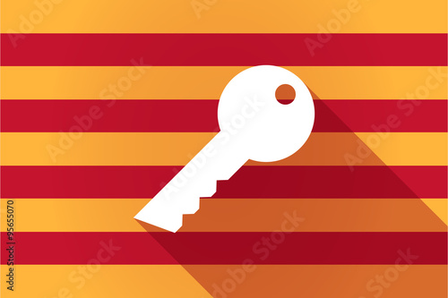 Long shadow Catalonia vector flag with a key photo