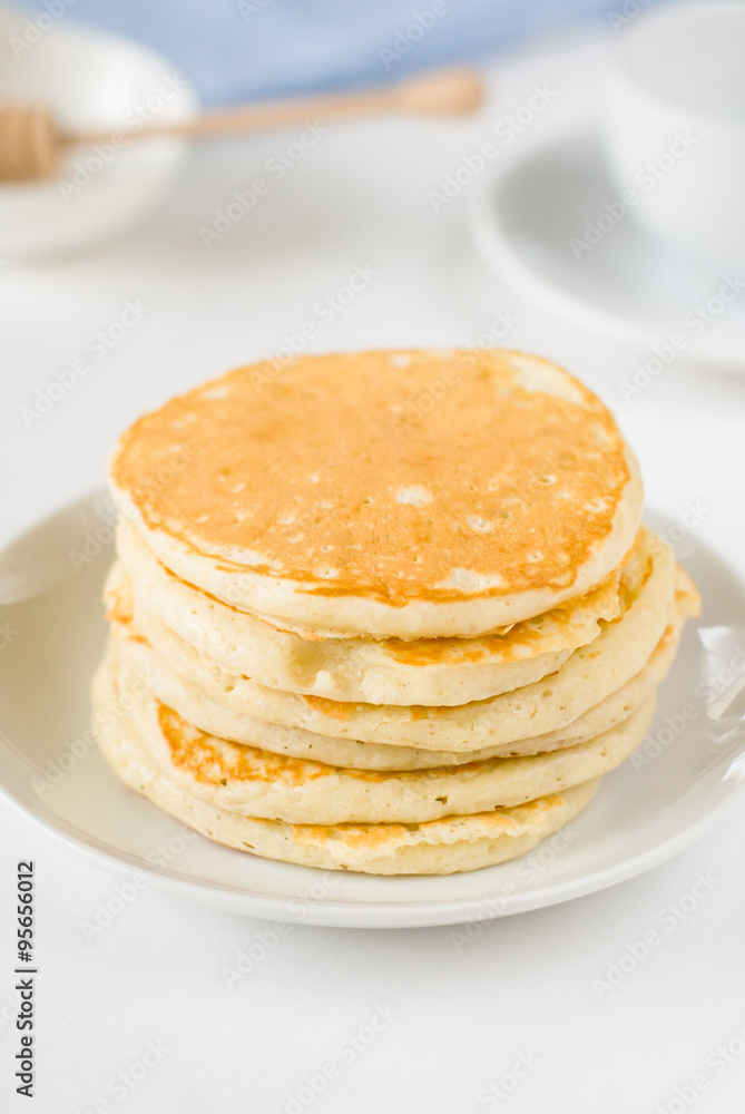 Closeup of a stack of small pancakes Closeup of a stack of small pancakes
