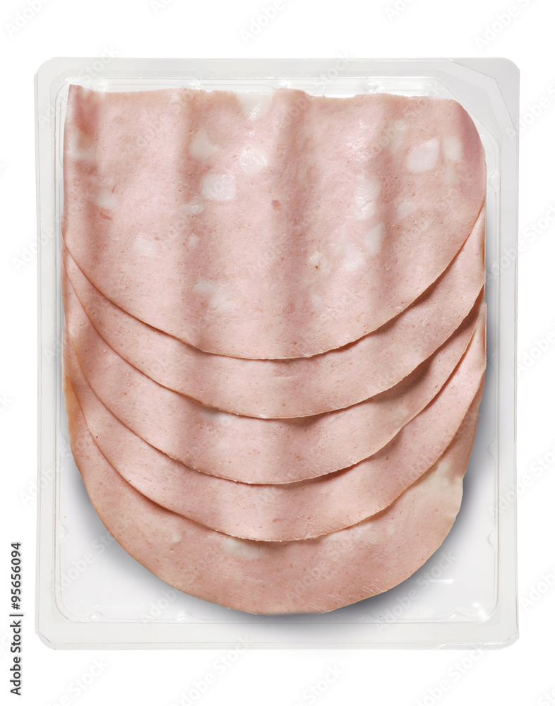 Tray Packaged of Presliced Mortadella Bologna pork Stock Photo Adobe Stock