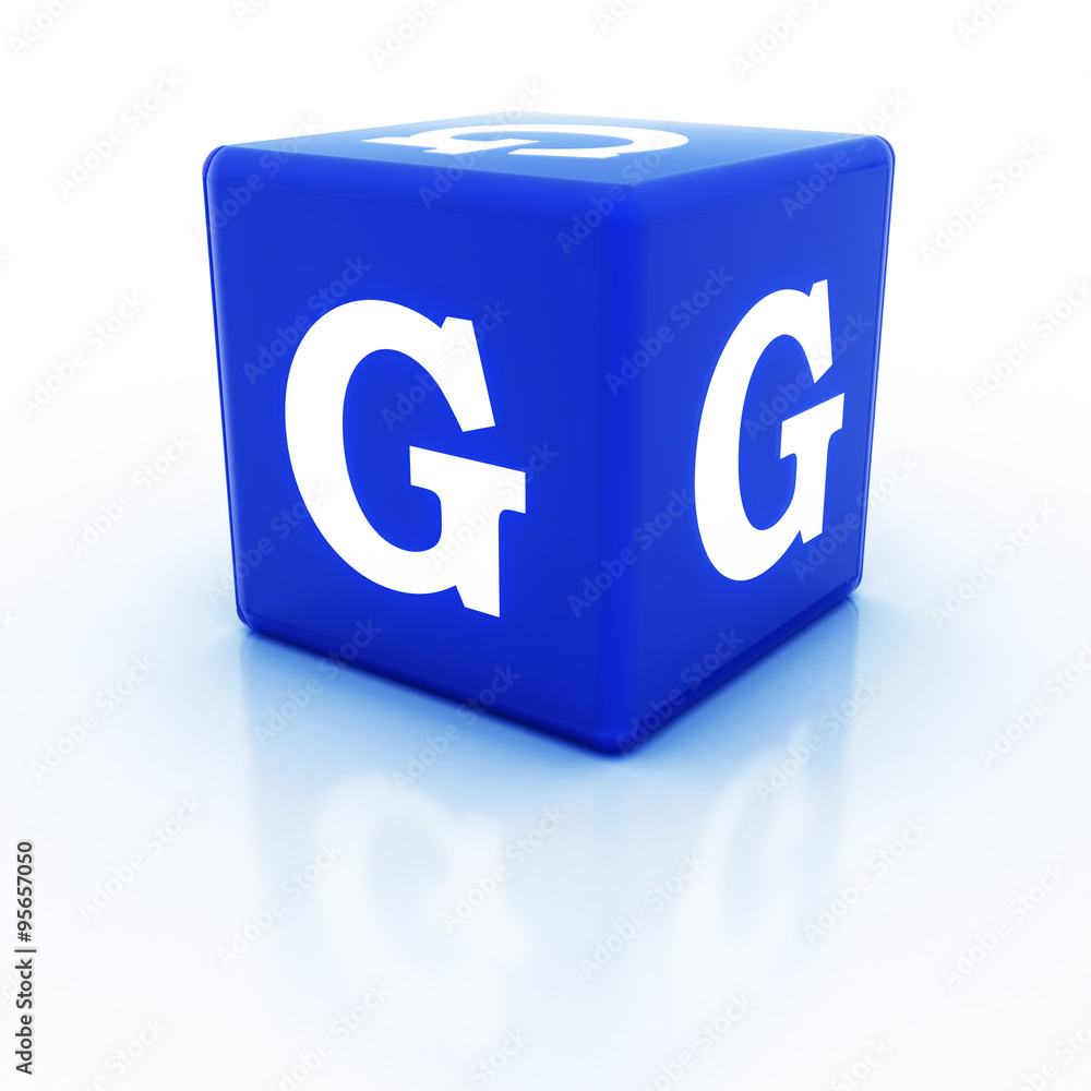 The letter G on the cube. Multicolored alphabet on cubes. The letter G on the cube. Multicolored alphabet on cubes.