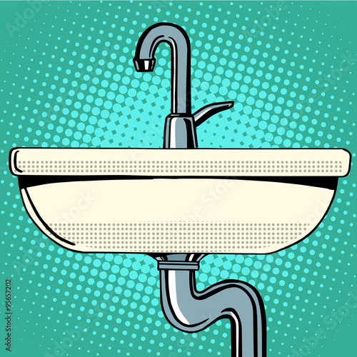 sink washing with faucet water