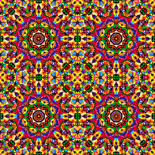 circular geometric seamless kaleidoscope pattern