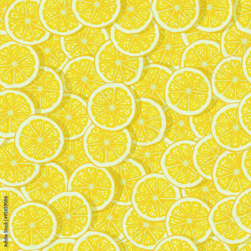 bright lemon slices seamless pattern 
