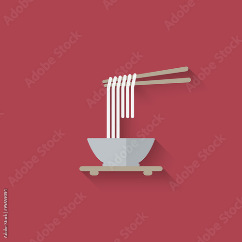 Chinese noodles with chopsticks