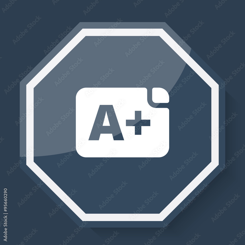 White Rating icon on plum blue web app button