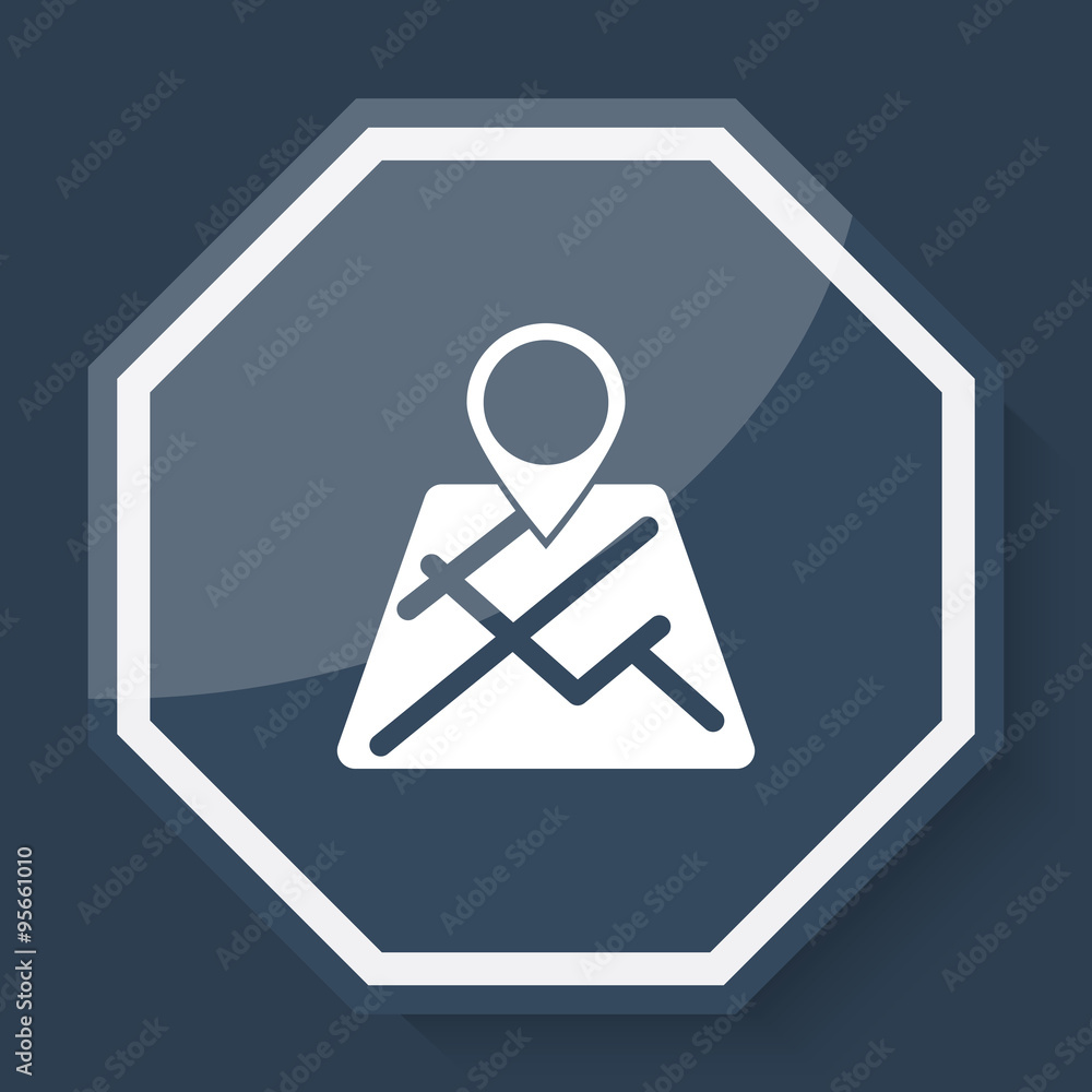 White Map Pointer icon on plum blue web app button White Map Pointer icon on plum blue web app button