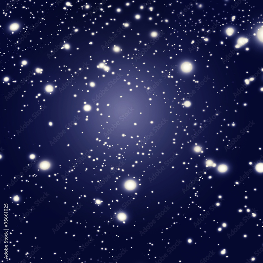 Blue Abstract night cosmic background with Defocused Bokeh twin Blue Abstract night cosmic background with Defocused Bokeh twin