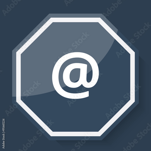 White E-Mail icon on plum blue web app button