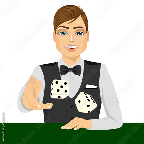 man throwing the dice gambling playing craps