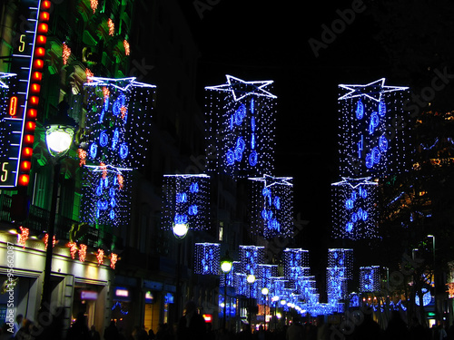 Canvas Print Christmas lights in Barcelona street
