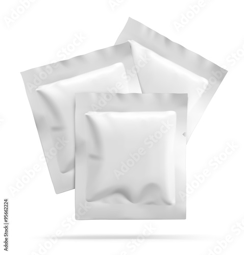 Sachet pack on white background. Vector illustration