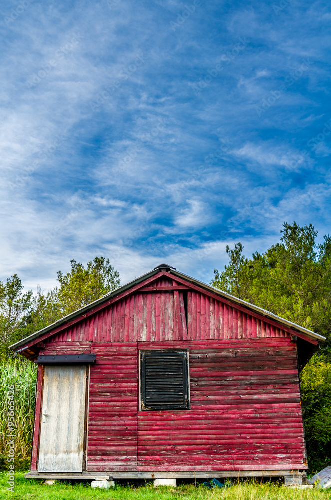 Little red house in the forrest Little red house in the forrest