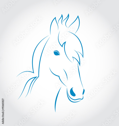Symbol outline head horse isolated on white background