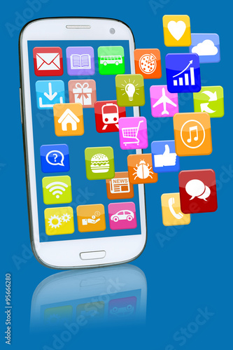 Smartphone oder Handy Telefon mit Programme Application Apps App