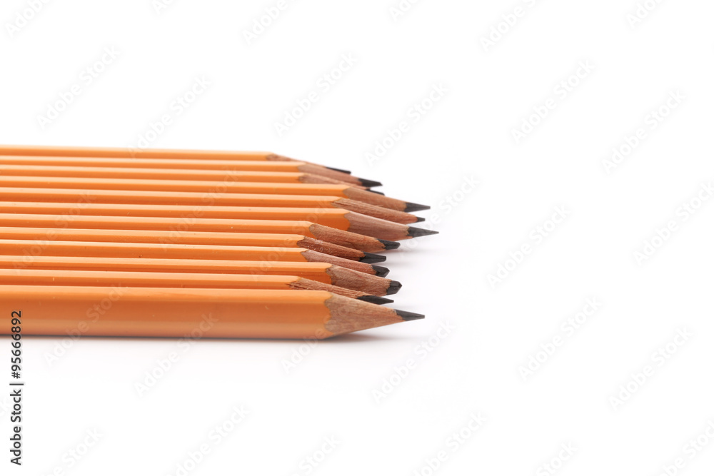 Fototapeta premium Black slate pencils isolated on a white background