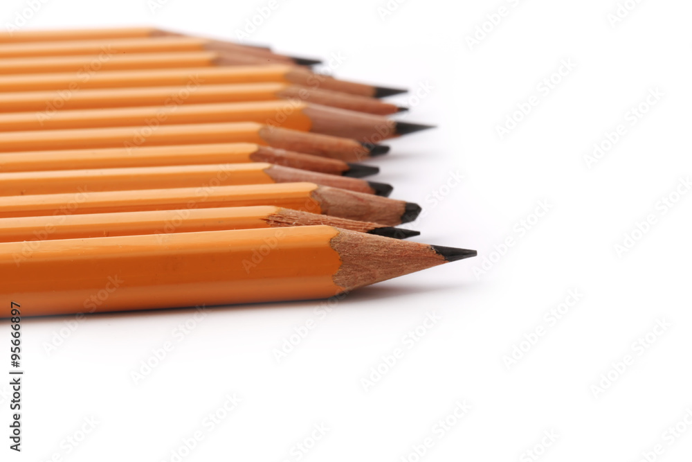Black slate pencils isolated on a white background Black slate pencils isolated on a white background