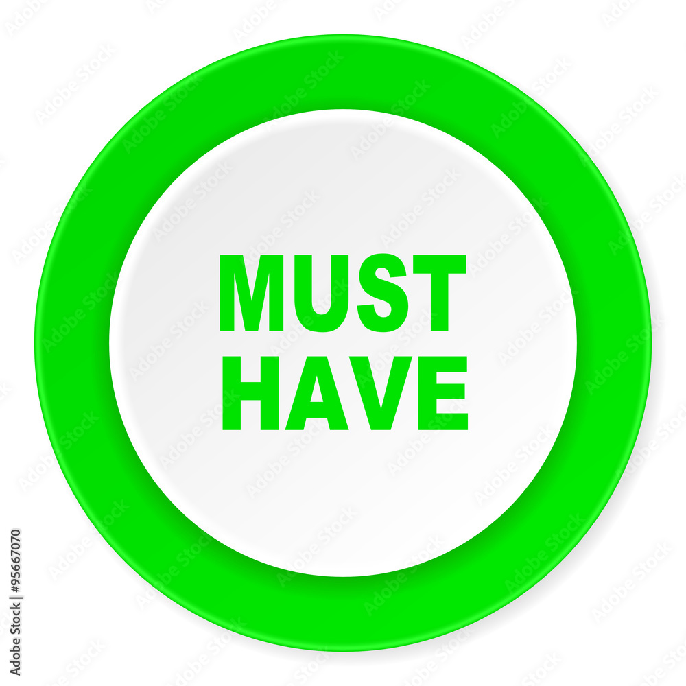 must have green fresh circle 3d modern flat design icon on white background must have green fresh circle 3d modern flat design icon on white background