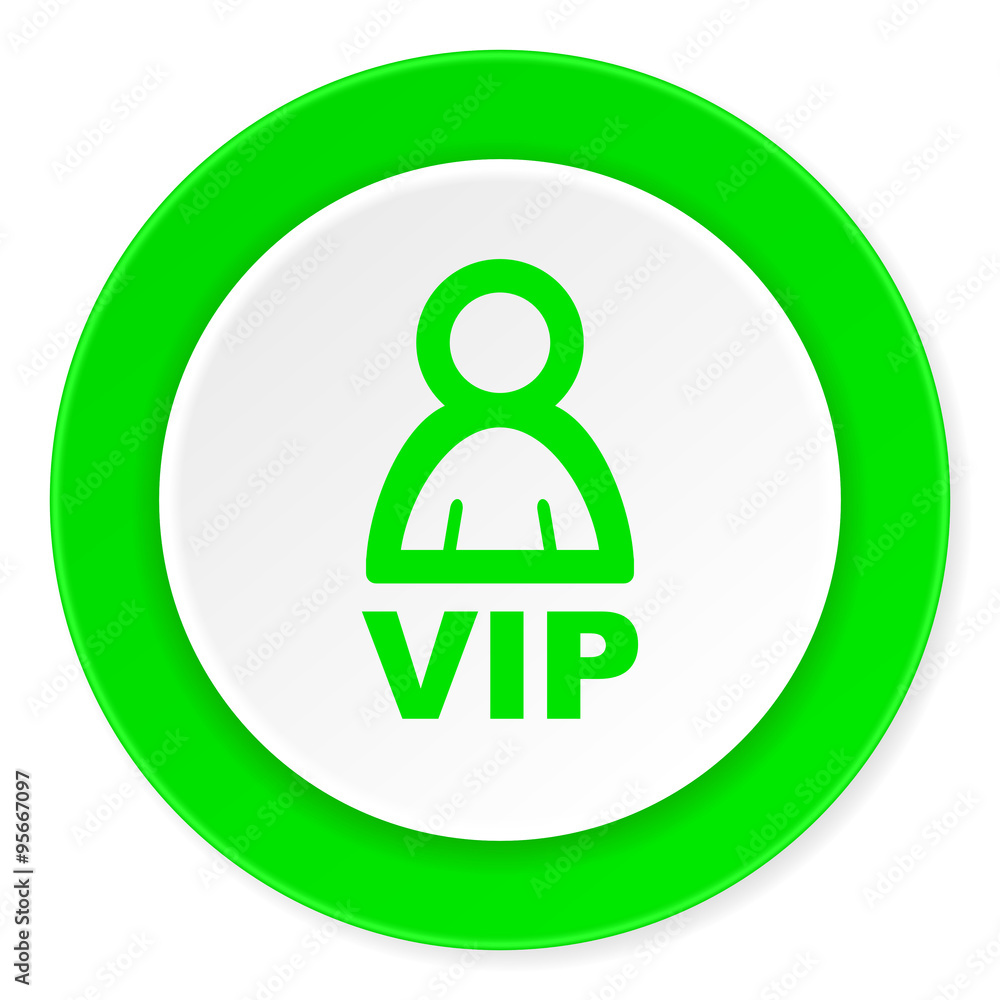 vip green fresh circle 3d modern flat design icon on white background vip green fresh circle 3d modern flat design icon on white background