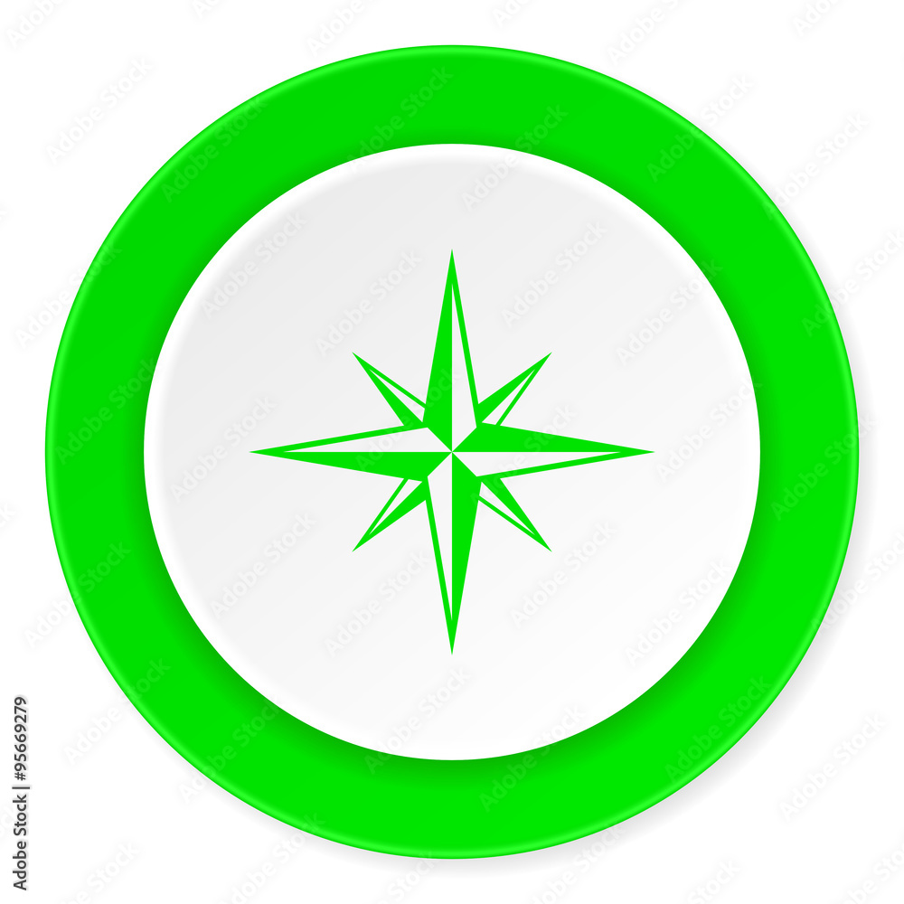 compass green fresh circle 3d modern flat design icon on white background compass green fresh circle 3d modern flat design icon on white background
