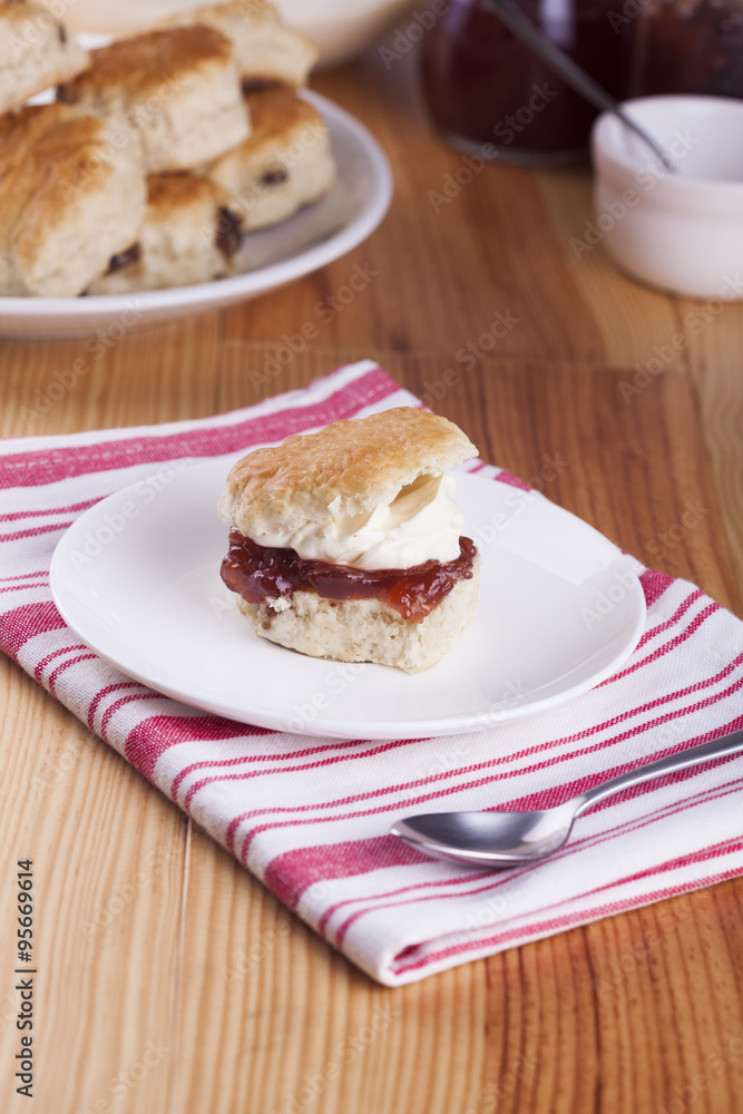 Scones with Strawberry Jam and Whipped Cream Scones with Strawberry Jam and Whipped Cream