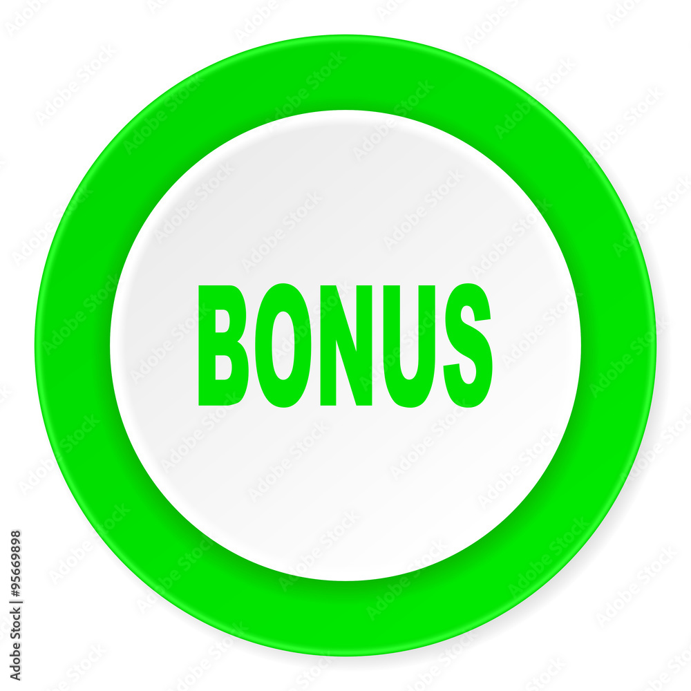 bonus green fresh circle 3d modern flat design icon on white background bonus green fresh circle 3d modern flat design icon on white background