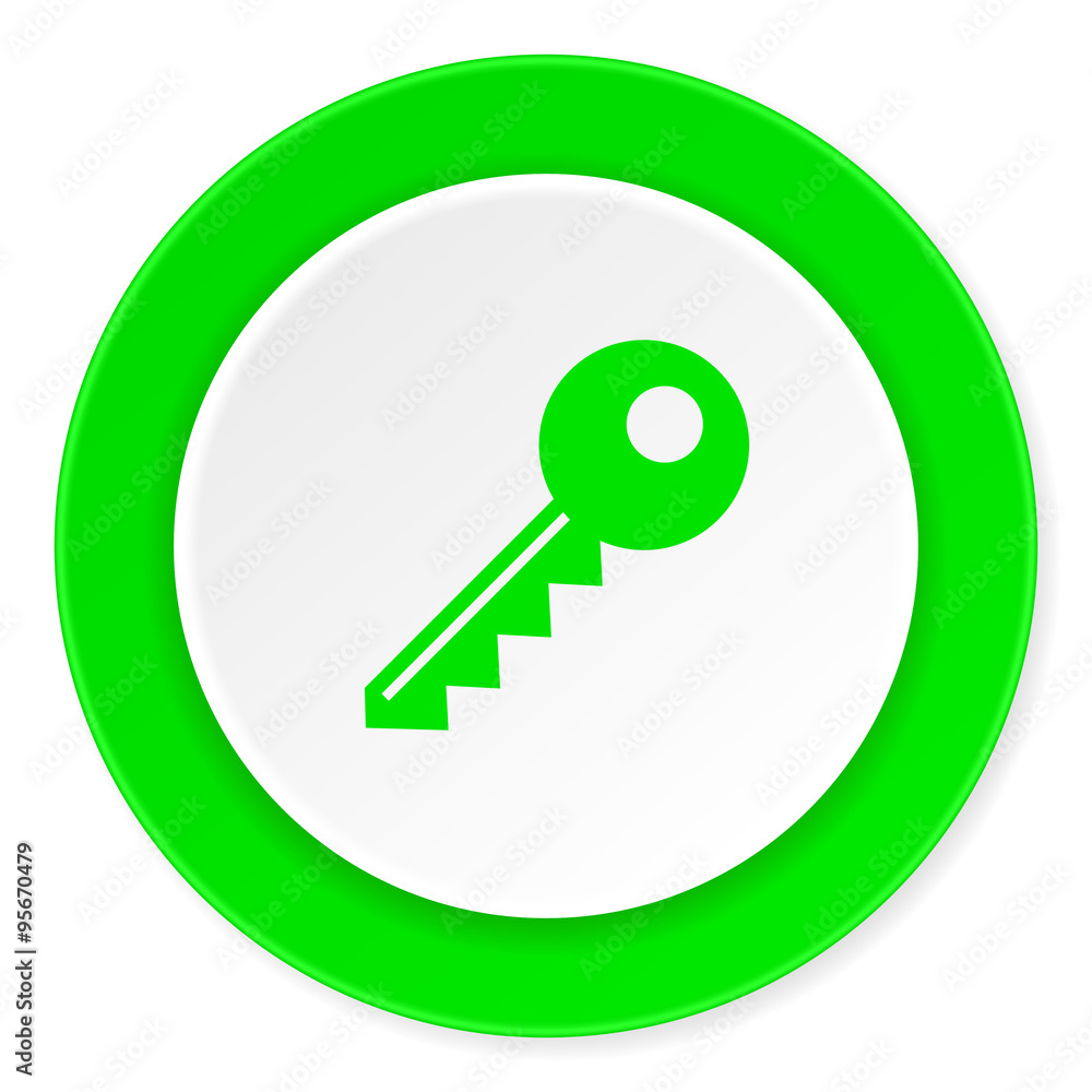 key green fresh circle 3d modern flat design icon on white background key green fresh circle 3d modern flat design icon on white background