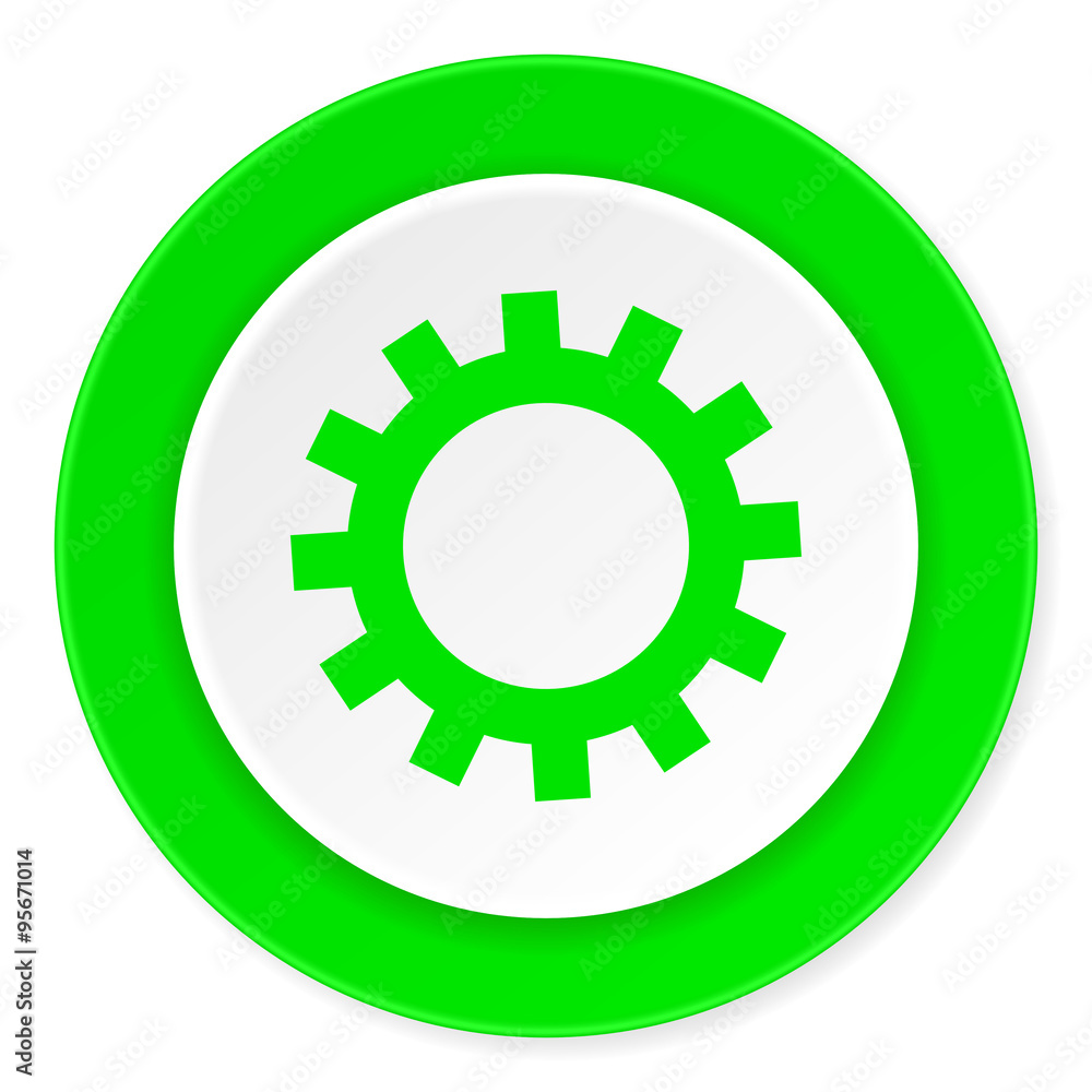 gear green fresh circle 3d modern flat design icon on white background gear green fresh circle 3d modern flat design icon on white background