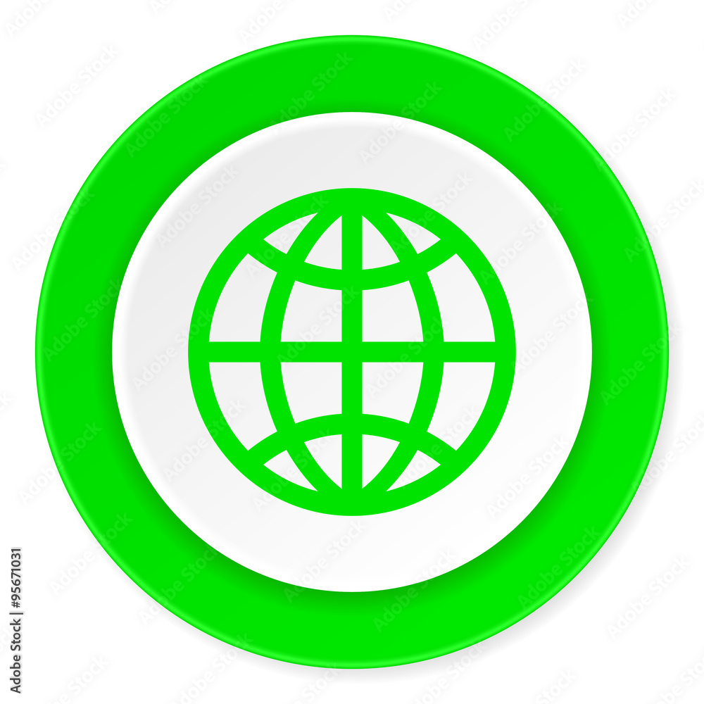 earth green fresh circle 3d modern flat design icon on white background earth green fresh circle 3d modern flat design icon on white background