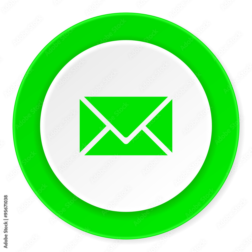 email green fresh circle 3d modern flat design icon on white background email green fresh circle 3d modern flat design icon on white background