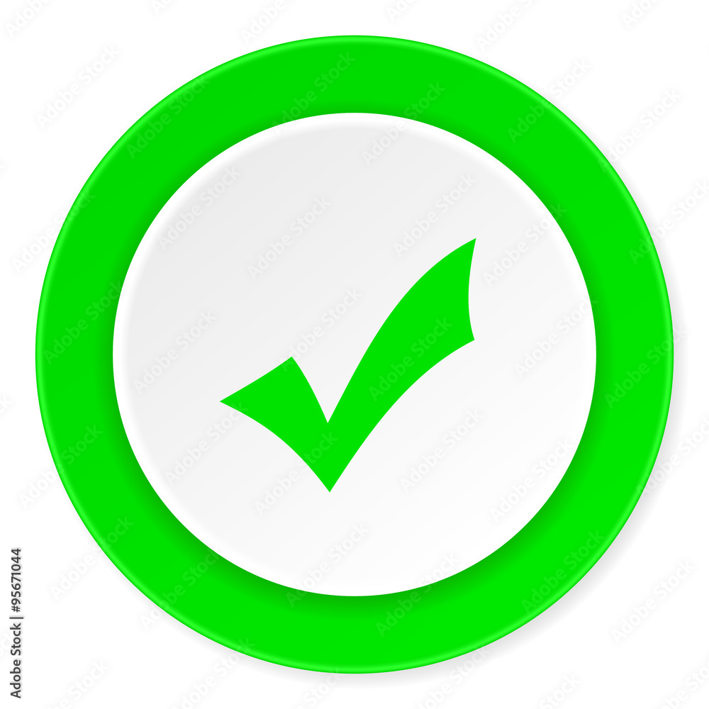 accept green fresh circle 3d modern flat design icon on white background accept green fresh circle 3d modern flat design icon on white background