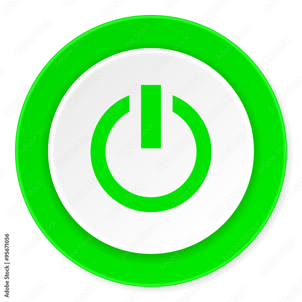 power green fresh circle 3d modern flat design icon on white background power green fresh circle 3d modern flat design icon on white background
