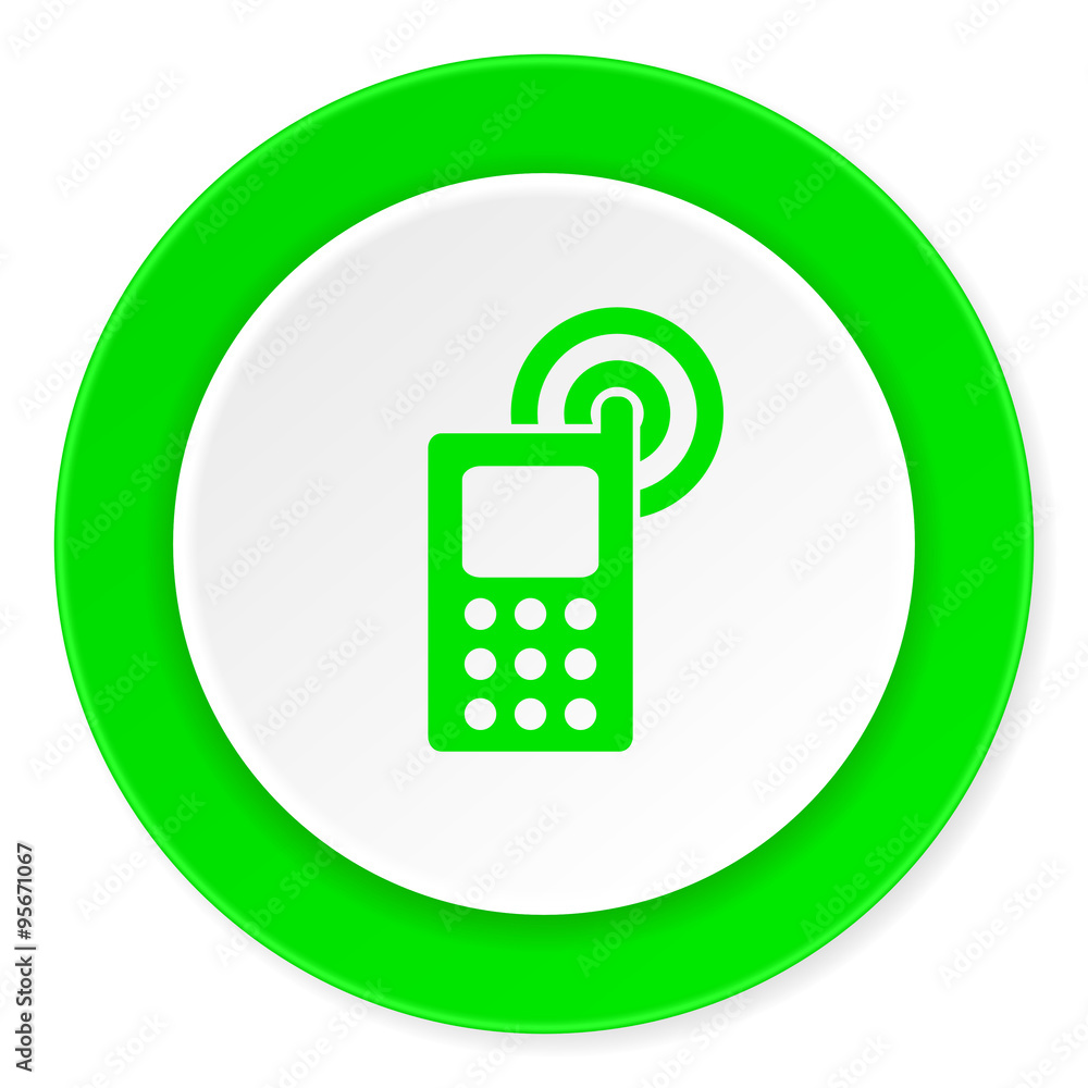 phone green fresh circle 3d modern flat design icon on white background phone green fresh circle 3d modern flat design icon on white background