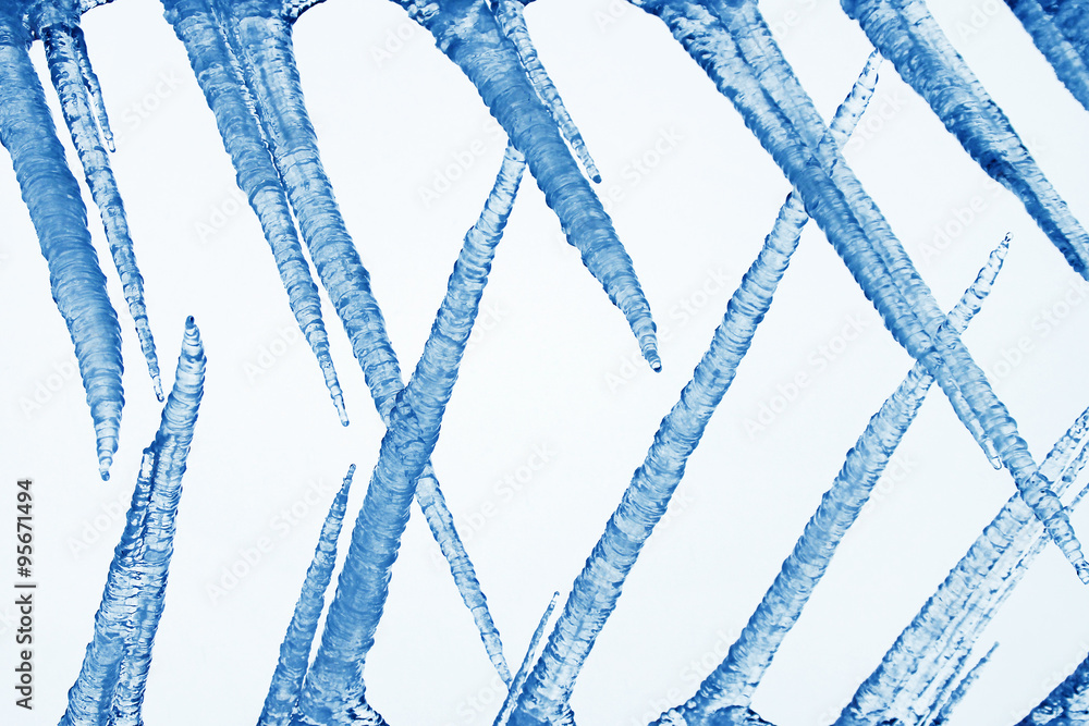 Transparent blue shapes on a light blue background
