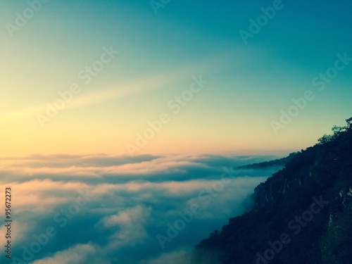 Magic atmosphere over the clouds