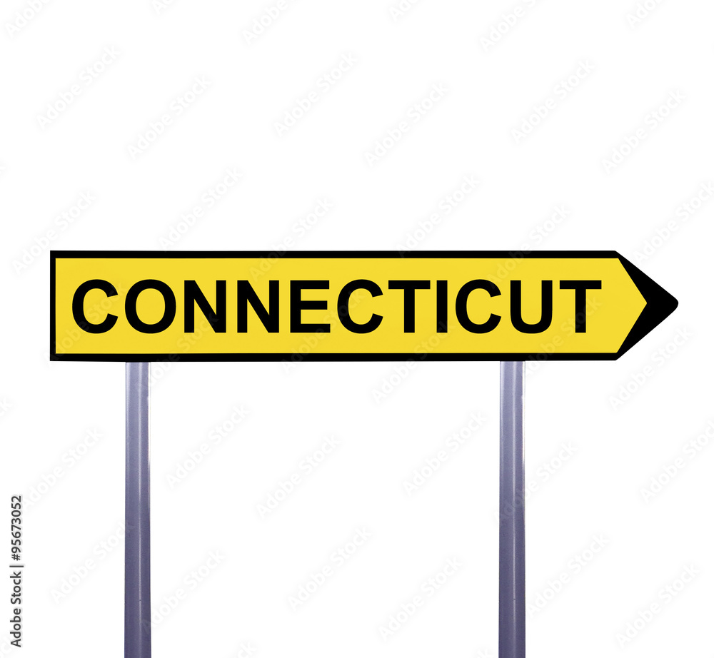 Conceptual arrow sign isolated on white - CONNECTICUT Conceptual arrow sign isolated on white - CONNECTICUT