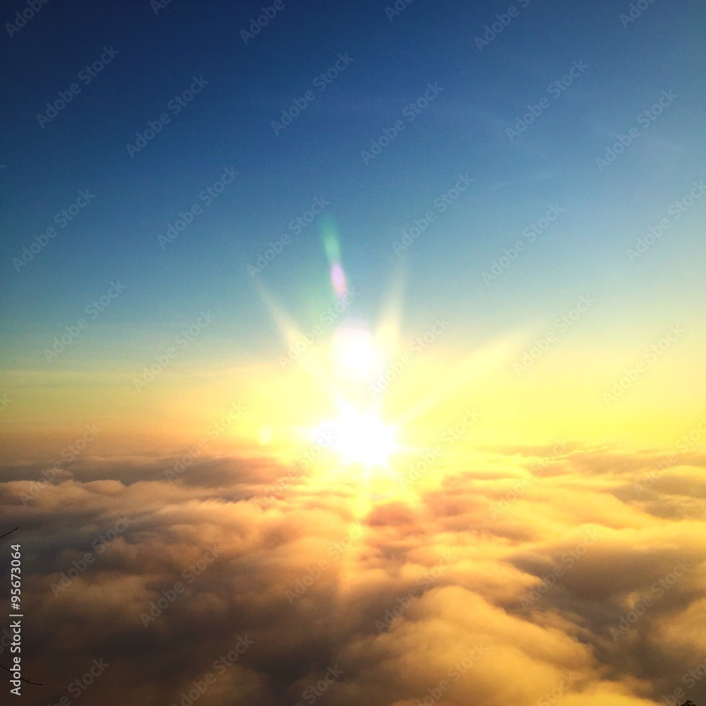 Magic atmosphere over the clouds