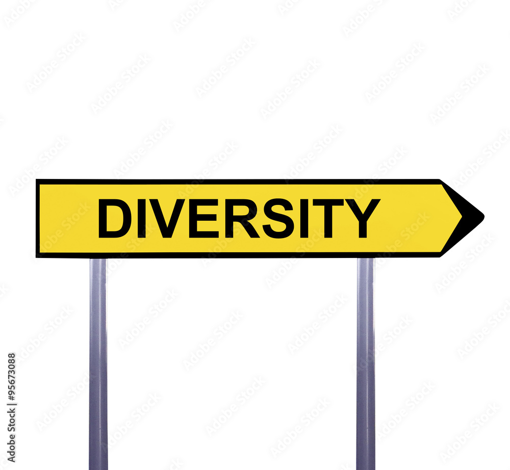 Conceptual arrow sign isolated on white - DIVERSITY Conceptual arrow sign isolated on white - DIVERSITY