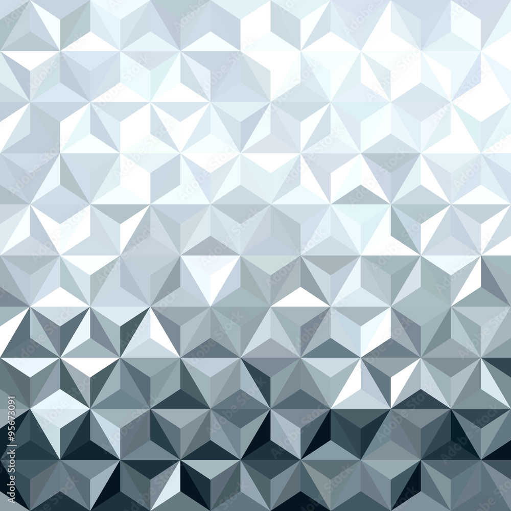 Metal silver 3d geometry low poly seamless pattern