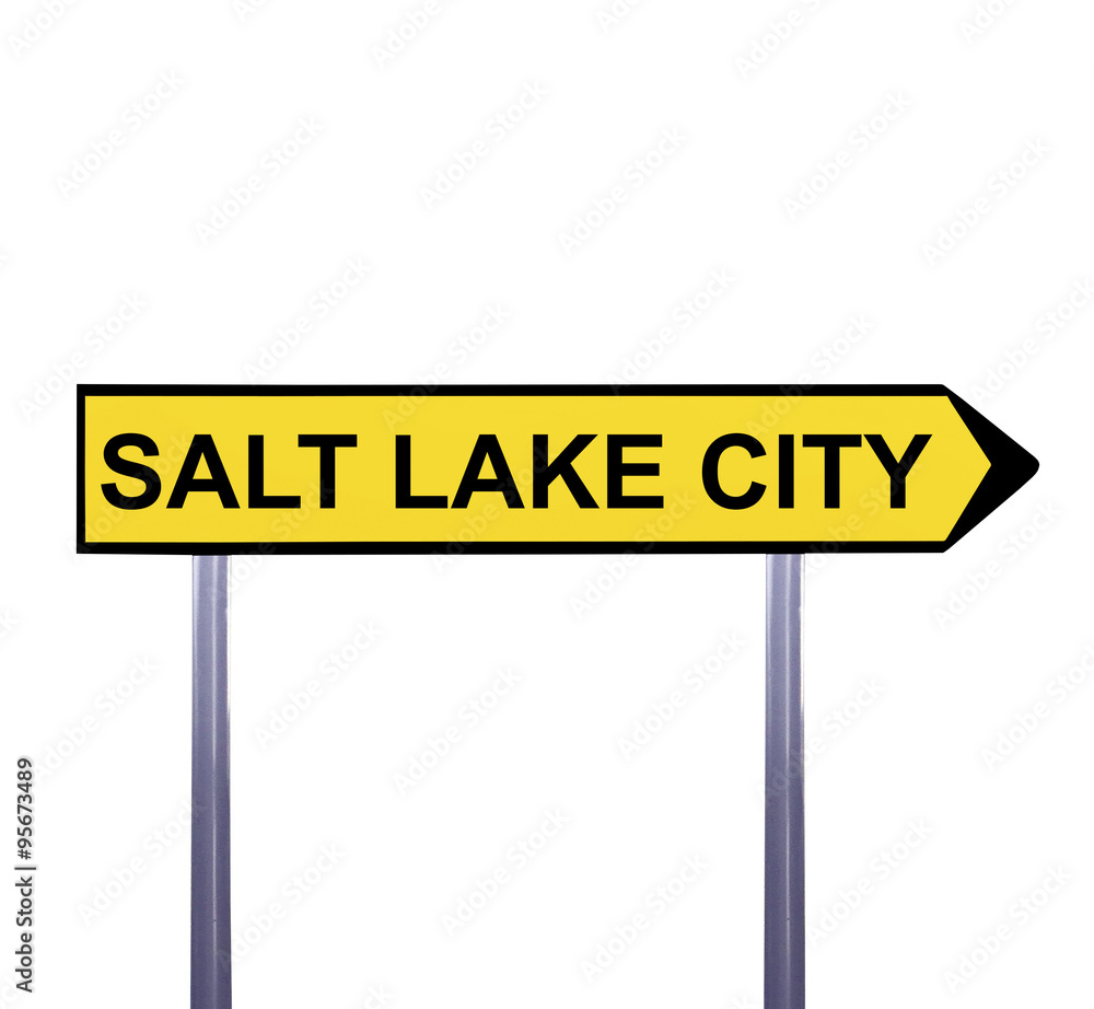 Conceptual arrow sign isolated on white - SALT LAKE CITY Conceptual arrow sign isolated on white - SALT LAKE CITY