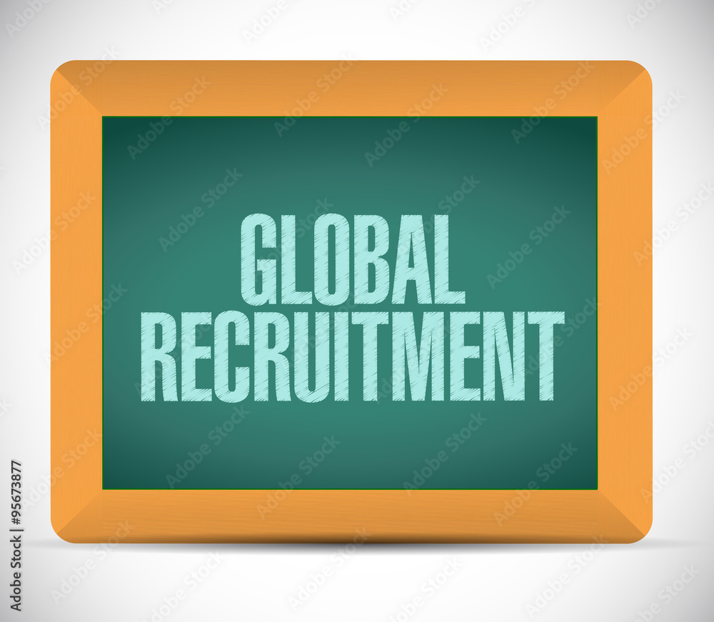 Global Recruitment board sign concept Global Recruitment board sign concept