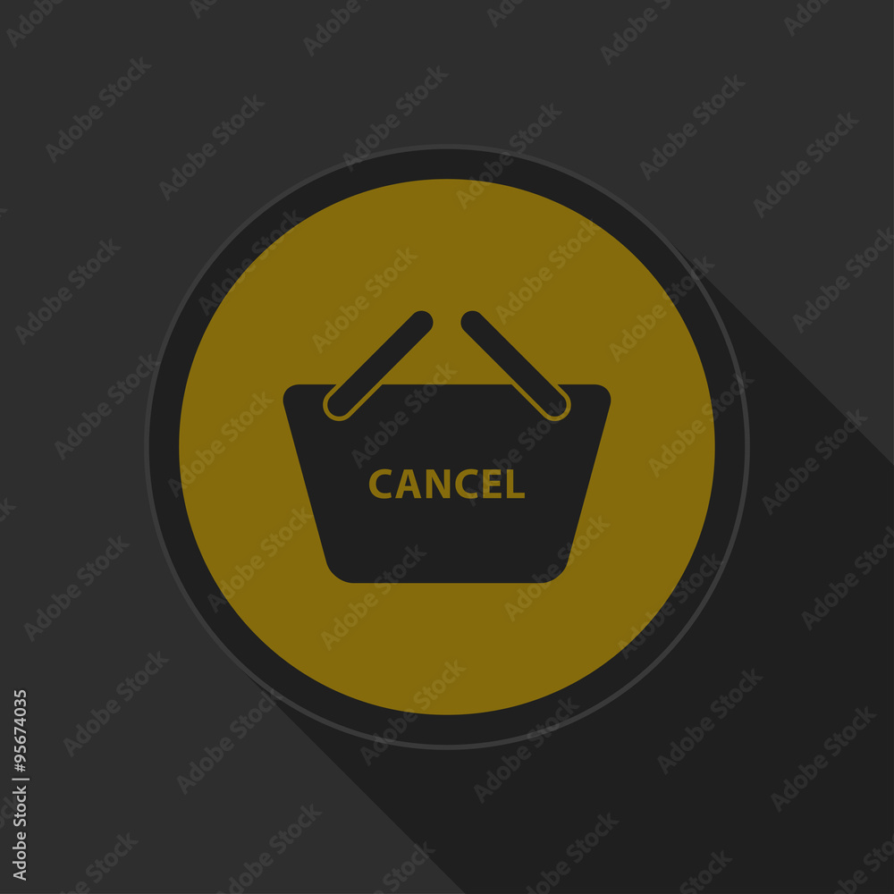 dark gray and yellow icon - shopping basket cancel dark gray and yellow icon - shopping basket cancel