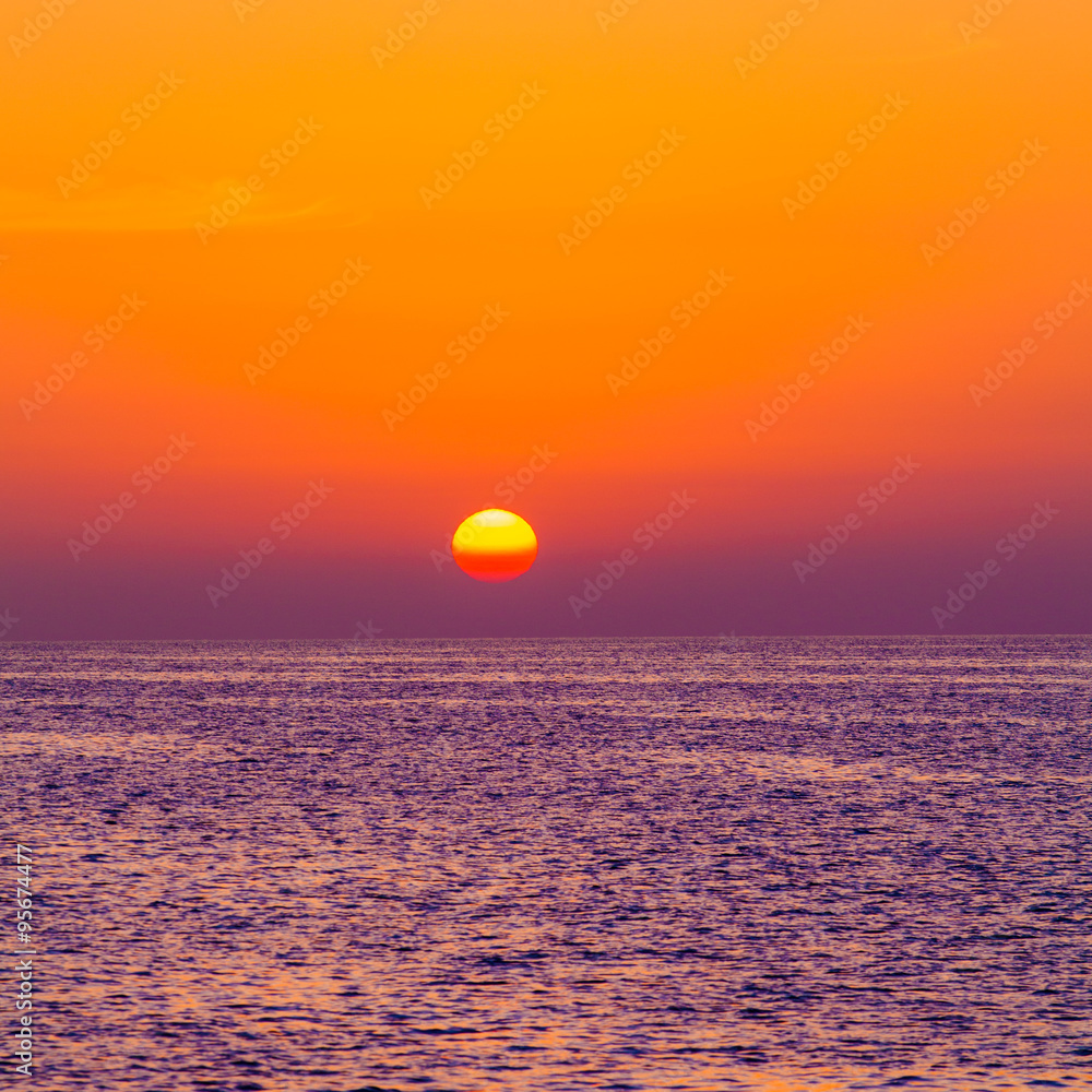 Beautiful sunset over the sea. beauty landscape. Wonderful sunri
