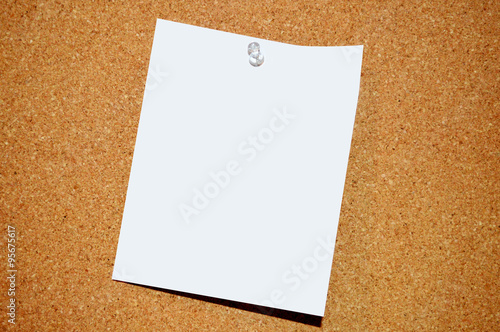 Pined Paper on cork board