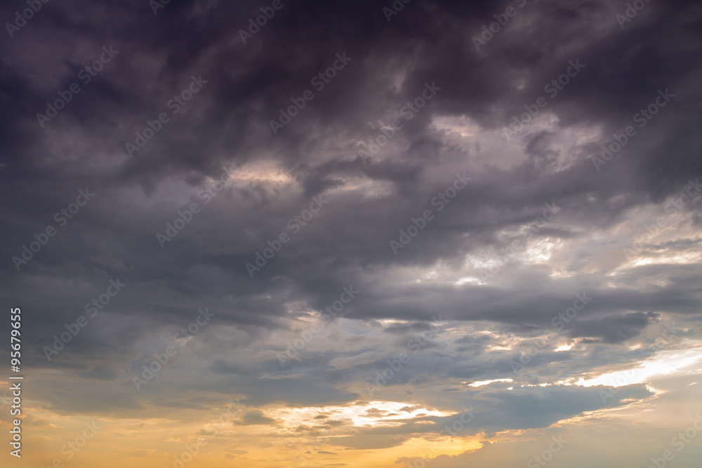 storm clouds at sunset