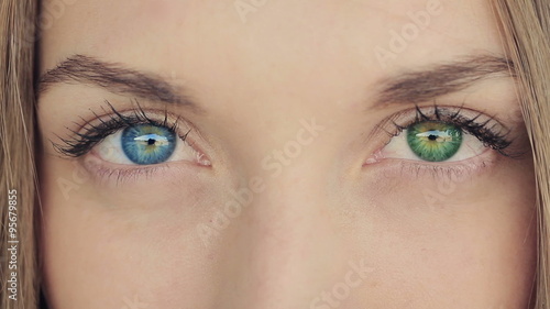 Woman With Blue And Green Eyes- Heterochromia photo