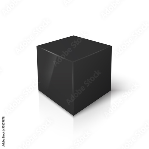 Vector black blank box isolated on white 