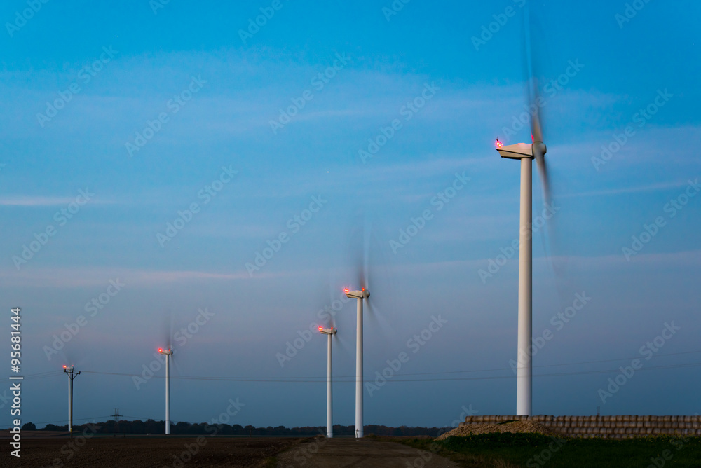 Sunset above the windmills Sunset above the windmills