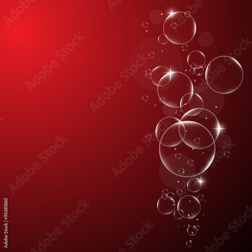Water bubbles on a Red and Black background EPS10 illustration