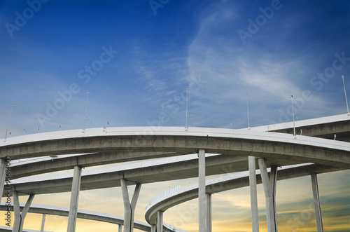 Highway Bridge with sky background