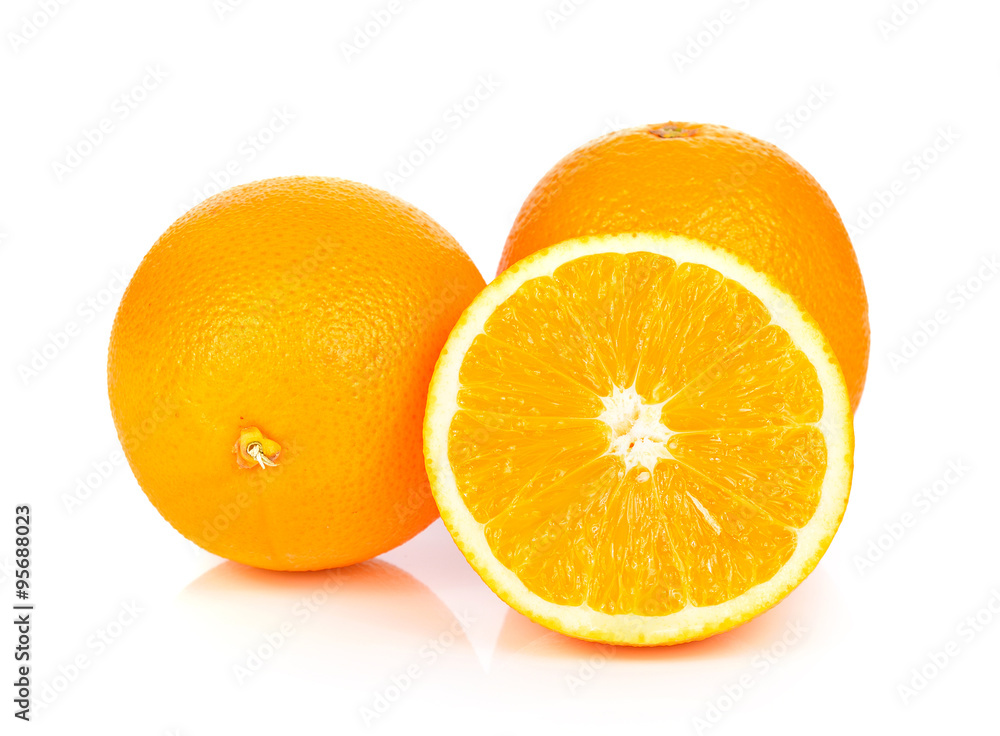 Orange fruit isolated on white background